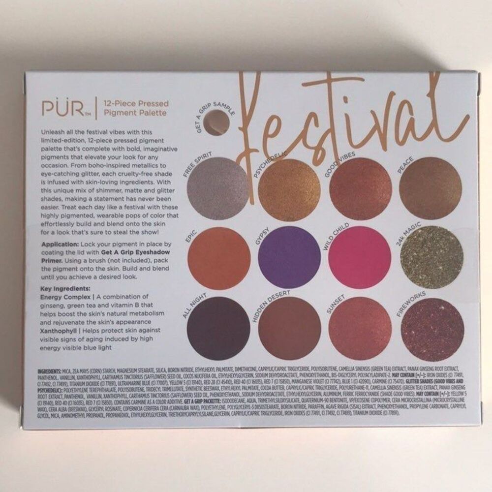 PUR - Festival 12-Piece Pressed Pigment Palette - Limited Edition - New!!
